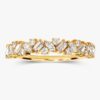 Sterling silver bridal ring with marquise, baguette and round stones