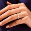 Bridal ring featuring a balanced mix of marquise and round shapes