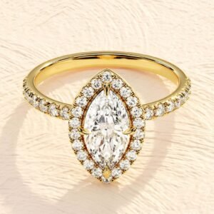 Pear Cut Halo Ring 3ct Diamond Engagement Ring