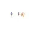 925 Sterling Silver Marquise Cut Blue Sapphire Tiny Stud Earrings - Image 5