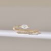 Marquise-cut Premium CZ Diamond ring with pave setting