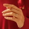 Gold-plated sterling silver ring with marquise accents