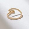Thin-band sterling silver ring with refined marquise stones