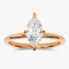 Simple solitaire ring with marquise-cut premium CZ diamond centre stone