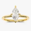Gold-plated sterling silver ring with elegant marquise-cut stone