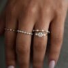 925 Sterling Silver Marquise Demi Diamond Band - Image 3