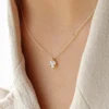 925 Sterling Silver Marquise Diamond Cluster Necklace with CZ stones in prong setting