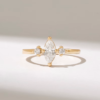 925 Sterling Silver Marquise Diamond Engagement Ring - Image 2