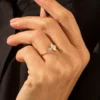 925 Sterling Silver Marquise Diamond Engagement Ring - Image 3