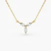 925 Sterling Silver necklace with three marquise-shaped stones