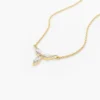 Gold-plated sterling silver necklace with three stones
