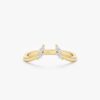 925 Sterling Silver Marquise Diamond Open Ring - Image 2