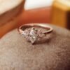 925 sterling silver ring with marquise-inspired diamond styling