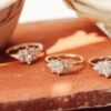 Elegant ring in 925 sterling silver with thick gold plating