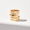 925 Sterling Silver Marquise Emerald Band Ring - Image 4