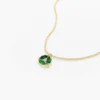 925 Sterling Silver Marquise Emerald Cluster Necklace - Image 2