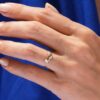 925 Sterling Silver Marquise Leaf Wedding Ring Marquise Diamond Floral Ring for Women