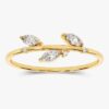 925 Sterling Silver Marquise Leaf Wedding Ring Marquise Diamond Floral Ring for Women - Image 2