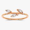 925 Sterling Silver Marquise Leaf Wedding Ring Marquise Diamond Floral Ring for Women - Image 4