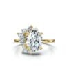 925 Sterling Silver Marquise & Round Diamond Ring - Image 6