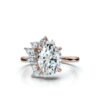 925 Sterling Silver Marquise & Round Diamond Ring - Image 8