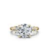 Elegant sterling silver engagement ring with pave stone setting