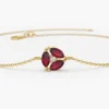 Gold-plated sterling silver bracelet with rich red marquise stones