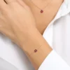 Bracelet featuring a clean cluster arrangement of red stones