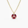 Sterling silver marquise ruby cluster necklace with floral fan design