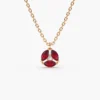 Sterling silver necklace with 0.32 ct ruby stones and 0.01 ct CZ diamonds