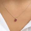 Marquise cluster necklace with thick gold plating and CZ accents