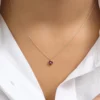 Ruby-inspired cluster necklace designed for versatile everyday styling