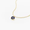 Sterling silver necklace with marquise sapphire cluster design