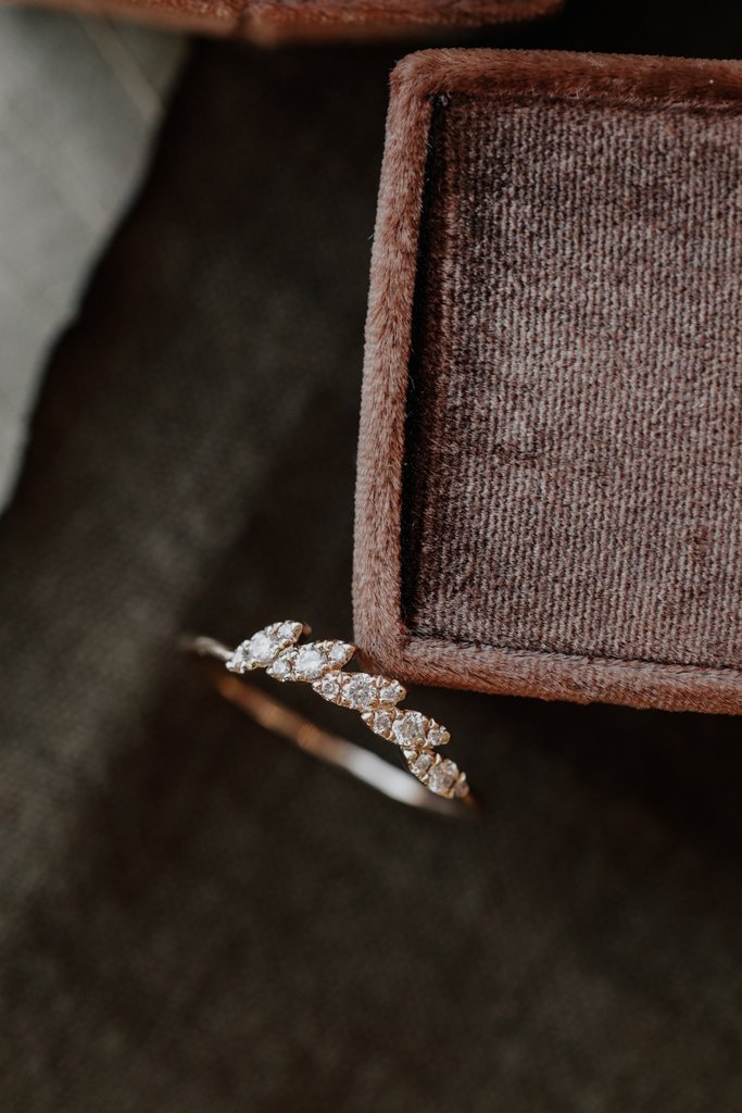 925 Sterling Silver Marquise Shape Pave Diamond Curved Band