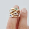 925 Sterling Silver Marquise Shaped Ruby and Baguette Diamond Ring - Image 3