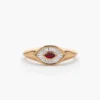925 Sterling Silver Marquise Shaped Ruby and Baguette Diamond Ring - Image 4