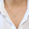 925 Sterling Silver Medium Diamond Cross Necklace - Image 6