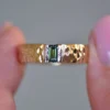 Men's sterling silver wedding band with hammered texture