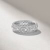 925 Sterling Silver Micro Pave Diamond Eternity Wedding Band - Image 6