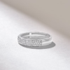 Classic ring in sterling silver with pave-set CZ diamonds