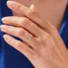 Sterling silver matching ring with round Premium CZ Diamond details