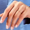 Gold-plated silver ring with slim band and migraine detailing