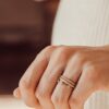Sterling silver band with Premium CZ Diamond pave accents
