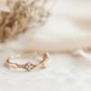 Gold-plated sterling silver ring with structured geometric silhouette