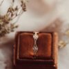 Geometric sterling silver band with a distinct kite-shaped cluster