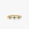 925 Sterling Silver Migraine Set Blue Topaz and Diamond Ring