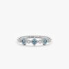 925 Sterling Silver Migraine Set Blue Topaz and Diamond Ring - Image 2