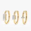 925 Sterling Silver Mini Baguette Hoop Earrings