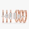 925 Sterling Silver Mini Baguette Hoop Earrings - Image 2