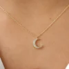 Delicate crescent moon necklace with a graceful 11mm pendant